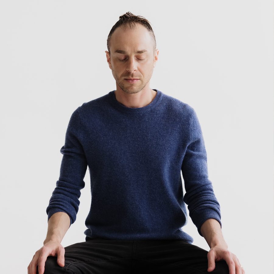 Man meditating.